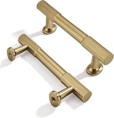 AsidRama Gold Metal Brushed Bar Pull Cabinet Handles Set of 2 Modern