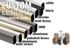 Aluminum Closet Rod with 2 wall Flanges Black Oval 31″ Long