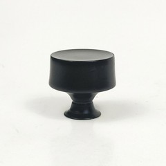 Lot of 12 Round Mid-Century Matte Black Solid Brass Cabinet Knobs