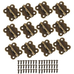 12 Pcs Jewelry Box Hardware Antique Hinges for Crafts Wooden Box Cabinet Drawer