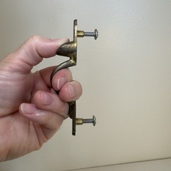 Set Of 4 VTG Brass Furniture Cabinet/ Dresser Door Thumb Pulls/ Handle 4” Tall