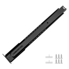 5 Pcs Black Center Mount Drawer Slides 22 Inch – Bottom Centered Drawer Mount…