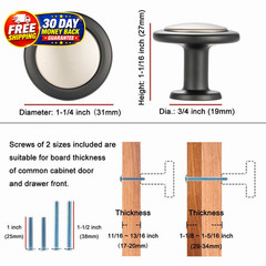 10 Pack Gold and Nickel Knob 1 – 10Pcs, Brushed +