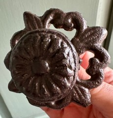 Vintage Old World Moroccan Drawer Cabinet Door Knob Pull BRWN Cast Iron Metal 3″