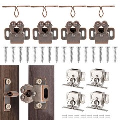 8/12Pcs Set Double Ball Roller Latches Cabinet Door Cupboard Closet Catch Latch