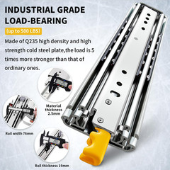 Locking Heavy Duty Drawer Slides Full Extension 12–60 Inch 500 LB | Side Mount L