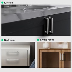 3″ Brushed Nickel Stainless Steel Cabinet Handles 10 Pack – Modern Kitchen Dr…