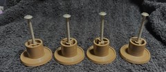 Lot of 4 Vintage Light Brown Round Bi Fold Plastic Door Knobs – Screws Included!