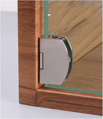 2-Piece 90° Glass Cabinet Hinges for 5-7Mm (Silver) | No-Drill Glass Door Hinge,