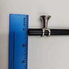 Shiny Black with Chrome Silver Long Cabinet Handles T Bar Drawer Pulls 2pc Lot