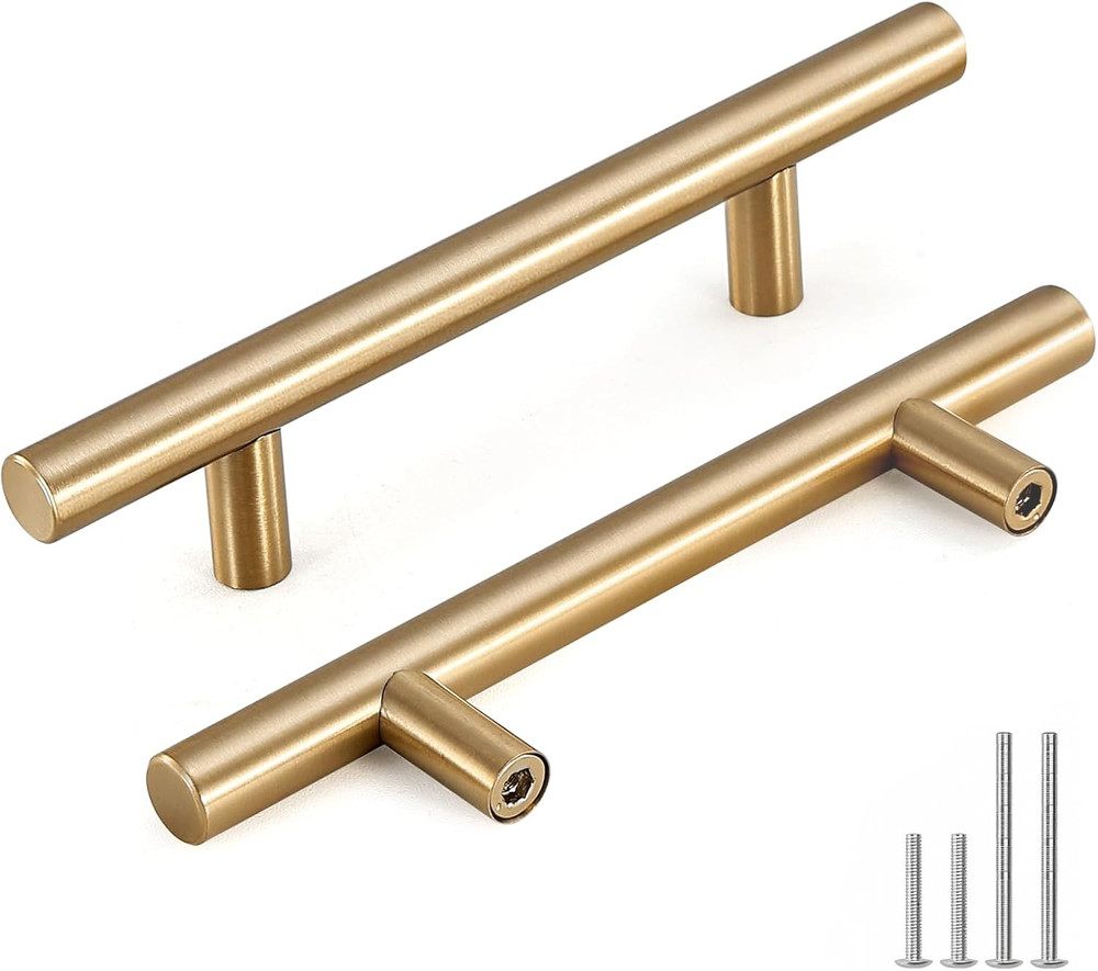25 Pack 3 Inch(76Mm) Champagne Bronze Cabinet Pulls Gold Cabinet Handles Champag