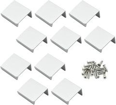 1.38 Inch Silver Finger Pulls for Cabinet 10Pcs, 0.63 Inch Hole Spacing, Aluminu