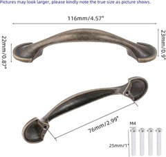 4Pcs Classic Cabinet Handles Closet Door Drawer Cupboard Wardrobe Dresser Pull