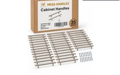 Mega Handles 35-Pack Stainless Satin Silver Cabinet Pulls 7-3/8in 5in C-C