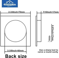 4 Pack Recessed Sliding Closet Door Finger Pulls, 2-3/4 Inch Square, 2-3/8 In…