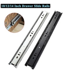 1 Pair Ball Bearing Slide Rail Extension Cabinet Drawer Runners Slider 10-20inch