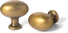 1.2Inch(36Mm) Oval Antique Brass Cabinet Knobs, Zinc Alloy for Drawer Knobs for
