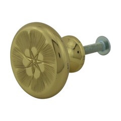 Cabinet Knob Bright Solid Brass 1 1/4″ Dia Pack of 4 Renovators Supply