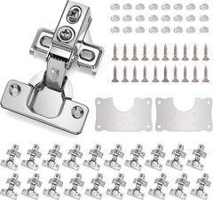 24 Pack Soft Close Cabinet Hinges 1/2 Inch Overlay Concealed Door Hinges