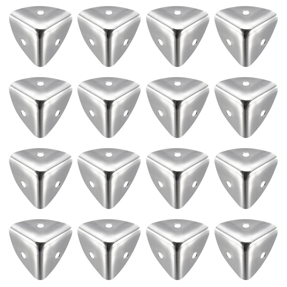 32Pcs Metal Box Corner Protector Edge Guard Protector 25 x 25 x 25mm Silver Tone