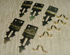 Lot of 5 Brass Hasps & Loops 3/4″ x 1-7/8″ Decorative Hasp & Loop – No Screws