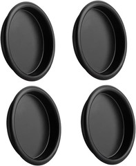 HOMOTEK 4 Pack Closet Door Finger Pulls, 2-1/16 Inch, Matte Black, Snap-In