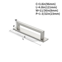 33/4 Inch Hole Center Brushed Satin Nickel Cabinet Pull Backplate 5 Pack