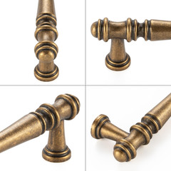 10 Pack 3-3/4 Inch Antique Brass Cabinet Pulls Vintage Brass Cabinet Handles Bra