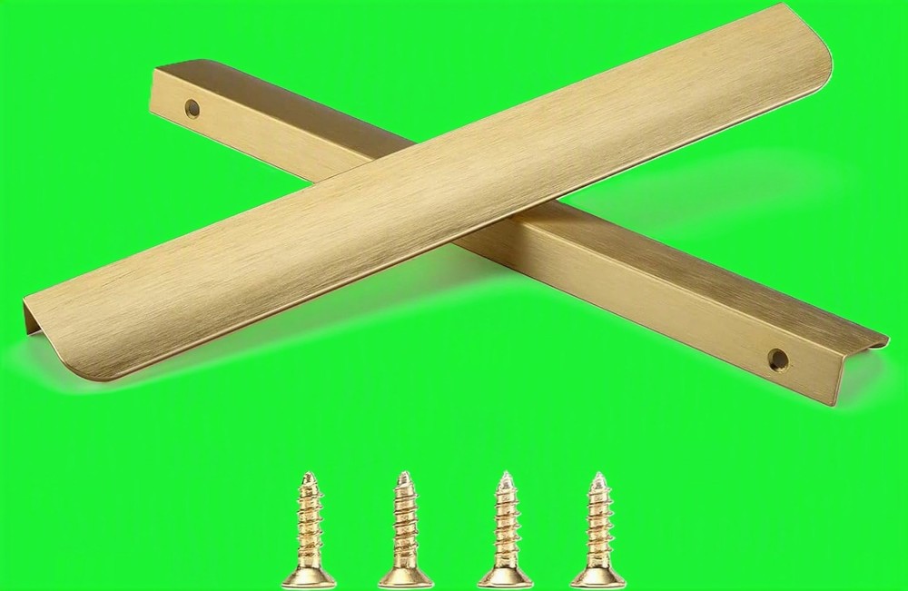 30 packs Brushed Brass Edge Finger Tab Pull for Cabinets Kitchen Concealed Drawe