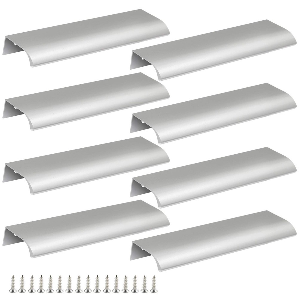 8Pcs 150mm/5.9″ Aluminum Kitchen Cabinets Drawers Finger Edge Pull Tab Handles