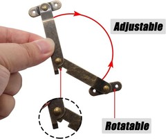 4 Pcs Small Antique Brass Lid Folding Support Hinges – Functional and Stylish