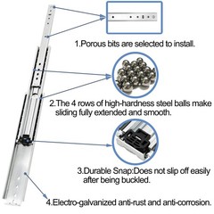 1 Pair 40 Inch 500 Lb Capacity Heavy Duty Drawer Slides with Screws,Side Moun…
