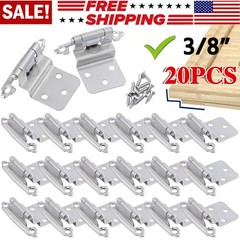 20PCS Satin Nickel 3/8″ Inset Kitchen Door Cabinet Hinge Self Closing Face Mount