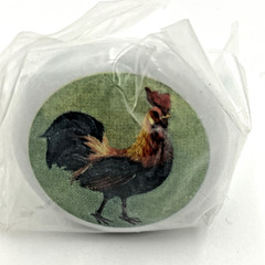 Rooster Drawer Cabinet Pulls Ceramic Cottagecore 1.25″ Wide w Hardware Lot Of 5