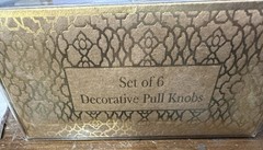 Mileh Collection Turquoise Gold Set of 6 Ceramic Decorative Pull Knobs NEW
