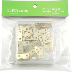 30 Pcs Small Hinges, 18 x 15 mm Retro Brass Butt Hinge Miniature Hardware 180…
