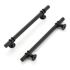 Cabinet Handles Black Cabinet Pulls 10 Pack 6-1/4 Inch Hole Center