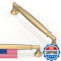 Asimerdeco 10 Pack Champagne Bronze Cabinet Pulls 6.3 Inch(160mm) Kitchen Cabine
