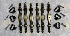 6 Vintage Amerock Antique English Key Knob with 5.5” Backplate 713-1