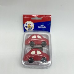 NWT Restore Restyle Kids Car Knobs Boy’s Room Home Decor Set of 2 Red Drawer Y2K