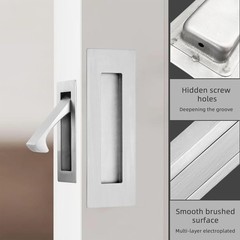6 Inch Pocket Door Handles with Edge Pull Brushed Nickel Recessed Finger Pull