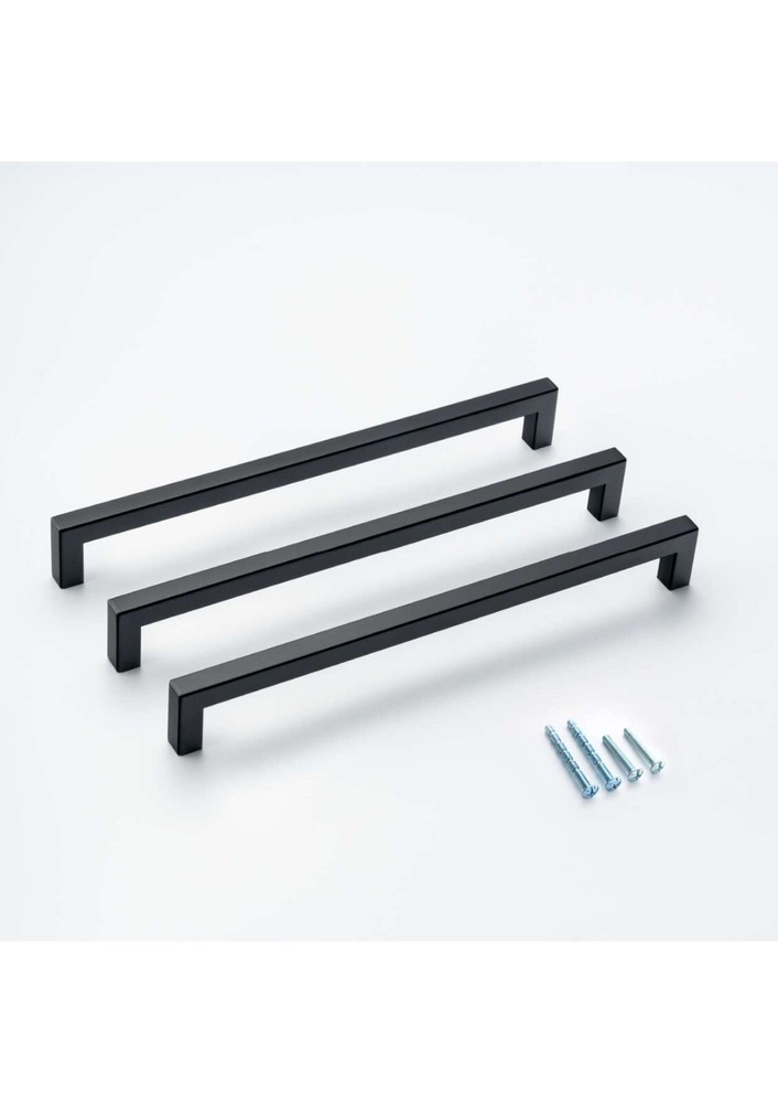 Square Bar Pull Stainless Steel Cabinet Handle – Black. 8 more colors.