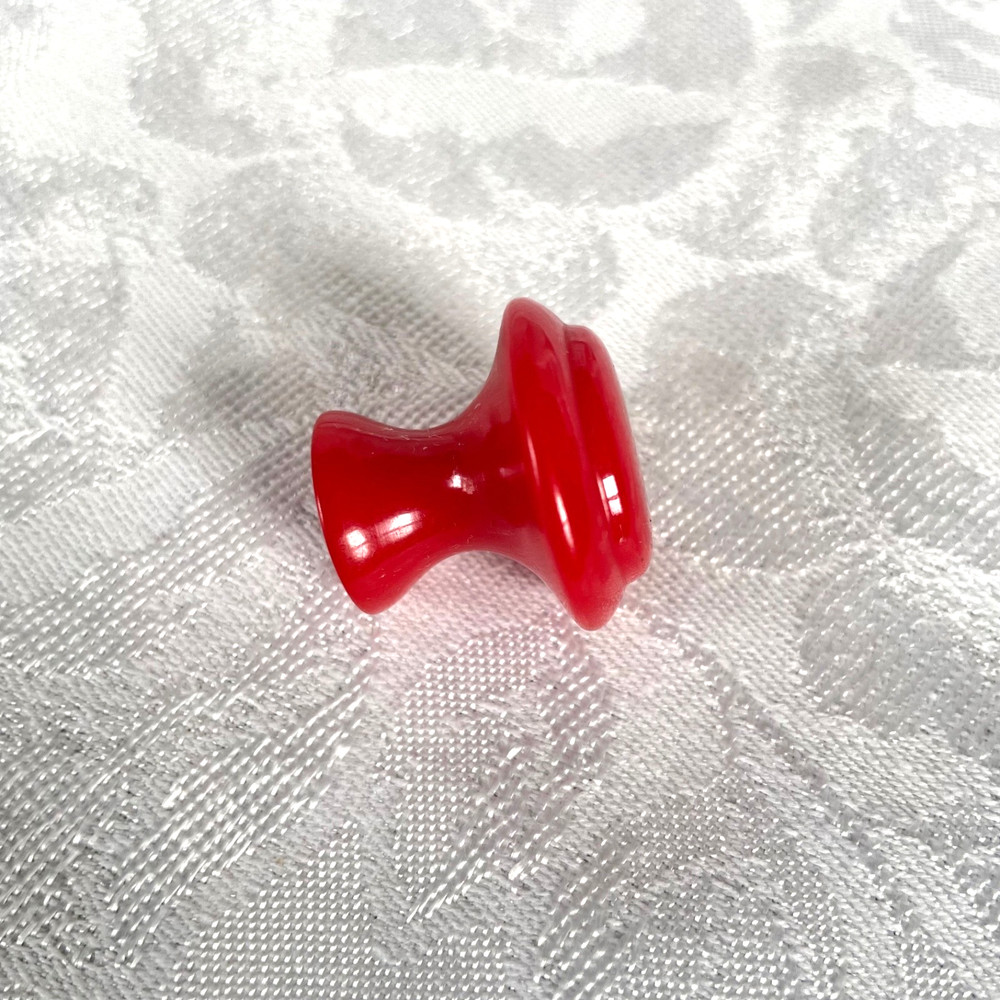 1930s 1940s Art Deco Red Bakelite Cabinet Knob