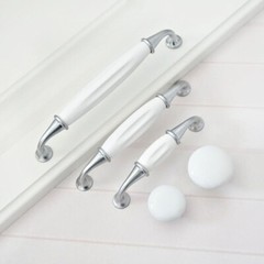 3.75″ 5″ 6.3″ White Ceramic Dresser Drawer Pull Handles Kitchen Cabinet Knobs H