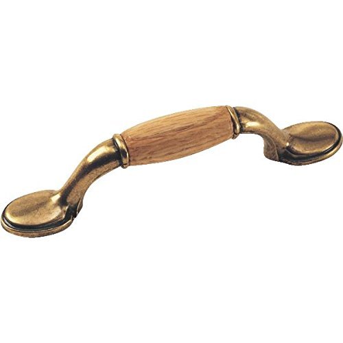 (2) Laurey 15536 3-Inch First Family Cabinet Door Pull, Oak/Light Brass