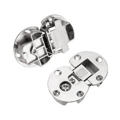 2Pcs 90 Degree Hidden Flap Hinges, 2.52″ x 1.54″ Concealed Hinge, Silver