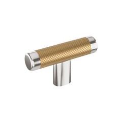 Esquire 2-5/8 inch (67mm) Length Polished Nickel/Champagne Bronze Cabinet Kno…