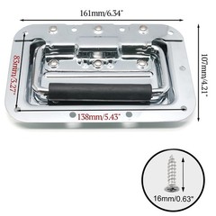 4 Pcs 6.34″ Recessed Spring Loaded Handles, Rubber Grip, Chest Storage Box Hardw