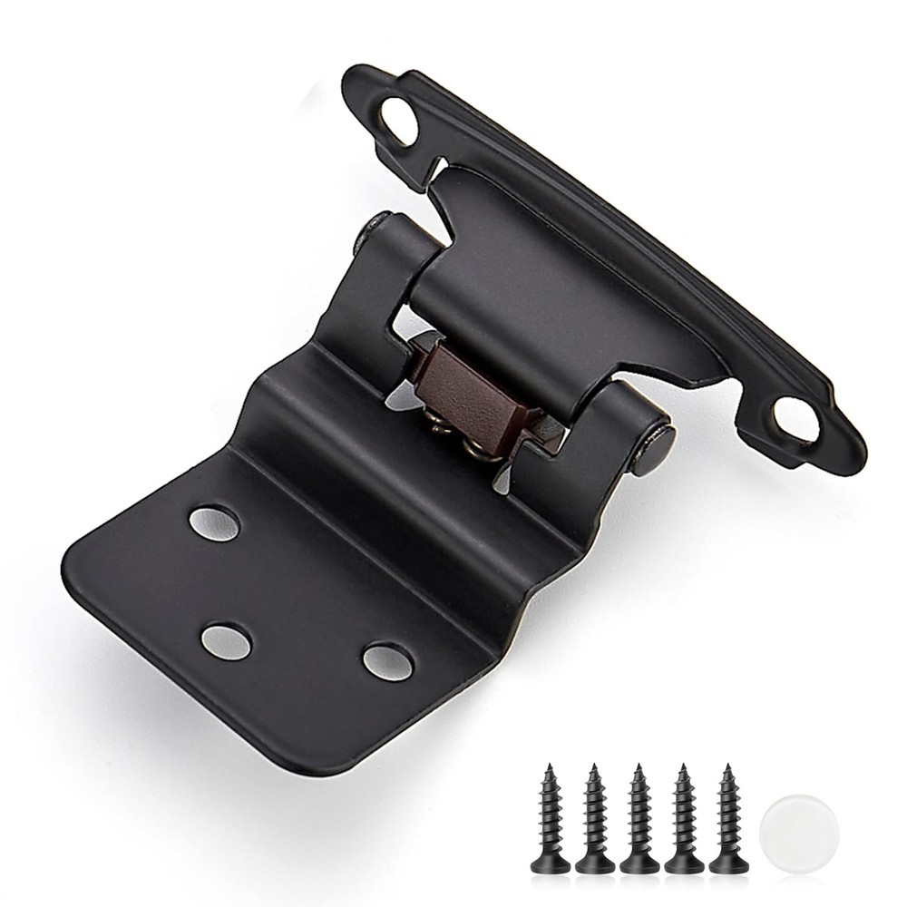 50 Pack 25 Pair Black Cabinet Hinges – 3/8 inch Inset 3/8″ Inset,