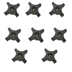 4 Point Knobs 1/4-20 2 Inch Black Plastic Knob Diameter Brass Insert 8 PCS